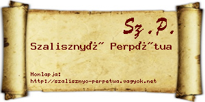 Szalisznyó Perpétua névjegykártya
